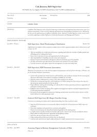 shift supervisor resume & writing guide