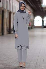 Lazer Tunik Pantolon Takim Gri Rbs02 Tesettur Tunik Modelleri 2020 Fashion Design Clothes Modest Outfits Fashion
