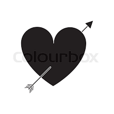 Silhouette Heart With Arrow Love Stock Vector Colourbox Find images of heart with an arrow. colourbox