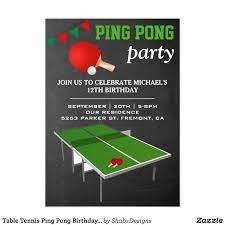 table tennis ping pong birthday party invitation zazzle com table tennis tennis birthday party ping pong