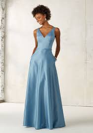 21525 Satin Bridesmaids Dress With V Neck And Pockets Bordeaux Navy Latte Emer Mori Lee Bridesmaid Dresses Satin Bridesmaid Dresses Mori Lee Bridesmaid