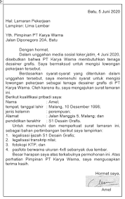 Dengan kata lain to the point. Buatlah Contoh Surat Lamaran Pekerjaan Yang Baik D