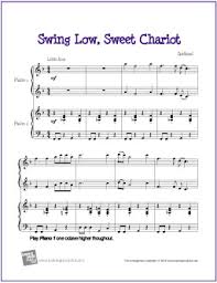 Swan lake tchaikovsky piano duet sheet music digital print. Swing Low Sweet Chariot Free Jazz Piano Duet Sheet Music