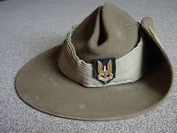 Australian Special Air Service Slouch Hat Hat Khaki Fur Felt With Bi Metal Sas Cap Badge Over Black Felt Bac Military Beret Military Hat Tactical Cargo Pants
