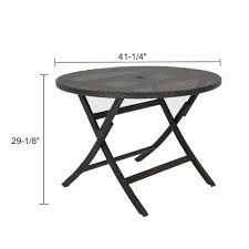 For use on your patio, deck or poolside, its durable and weather resistant and crafted from sturdy resin. Baner Garden E07 Outdoor Furniture Resin Wicker Rattan Folding Aluminum Round Table With Umbrella Hole Black Walmart Com Walmart Com