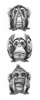 Monkey See No Evil Hear No Evil Speak No Evil Drawing Blog Pat Perry Monkey Art Evil Art Pat Perry