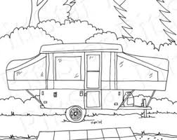 Free printable camping coloring pages are a fun camping themed activity! Rv Coloring Page Etsy