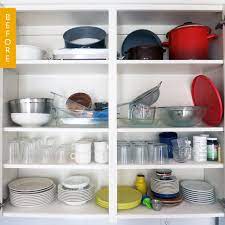Before After A Dish Cupboard Makeover Cupboard Makeover Cupboards Organization Kitchen Cupboard Organization