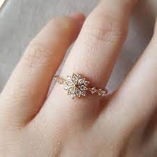 Dazzling Snowflake Ring Ninepops Delicate Gold Ring Daily Wear Everyday Jewelry Delicate Gold Ring Alternative Engagement Rings Engagement Ring White Gold