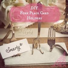 Shiny Metallic Silver Plastic Forks Place Card Holders Easy Entertaining Diy Labels