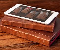 Ipad Mini Leather Bound Vintage Book Cover Accesorios Monos Ordenador