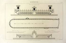 1852 Antique Circus Of Maxentius Print Vintage Architecture Engraving Original Floor Plan Italy Rome Vintage Architecture Architectural Prints Architecture