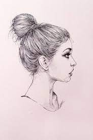 Messy Bun Girl Sketch Art Work Girl Drawing Sketches Drawing Artwork Art Sketches