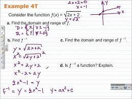 Find The Domain Of A Function And Its Inverse Algebra 2 Video Youtube