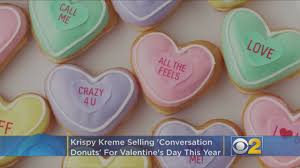 The nationwide donut chain says folks with valid covid vaccination cards can snag a free original glazed donut just by showing proof of the shots. Krispy Kreme Offering Conversation Doughnuts For Valentine S Season Youtube