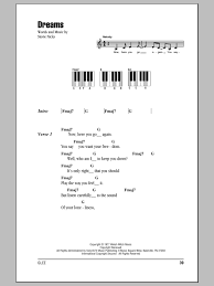 Fleetwood mac, ken caillat & 1 more. Dreams Sheet Music Fleetwood Mac Piano Chords Lyrics
