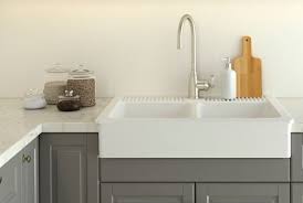 Ikea Affordable Sinks White Double Bowl Farm Sink With Stainless Steel Color Single Lever Kitchen Faucet Ikea Apron Sink Kitchen Faucet Farmhouse Sink Kitchen