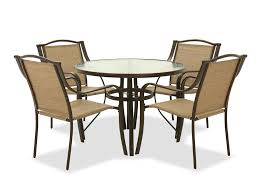 Five Piece Patio Dining Set In Brown In 2020 Outdoor Furniture Sets Patio Dining Set Dining Furniture