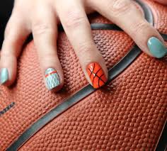 Basketball Nails Ready For Scorchersbasketball First Home Game Of The Season On Sunday Using I N K Lon Basketball Nails Basketball Nail Designs Sports Nails