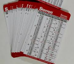 50 Pack Starrett Machinist Drill And Tap Pocket Cards