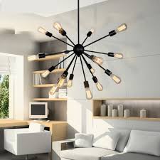 Contemporary Chandelier With Edison Bulbs In Wrought Iron Style Takeluckhome Com