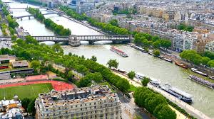 France eiffel tower is not only landmark of the country but it also presents as national pride and honor of the country. Seine River In Paris City Aerial View From Eiffel Tower France 1299860 Free Hd Video Clips Stock Video Footage