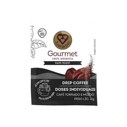 Café Drip Torrado e Moído Dark Roast 10g 3 Corações — 3 Corações