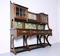 Nicely made with carved columns and decorative details in typical art nouveau fashion. Large Art Nouveau Buffet By Gustave Serrurier Bovy Circa 1899 Sideboards Items By Category European Antiques Decorative