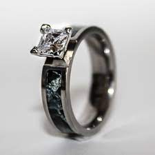 Black Camo Wedding Engagement Ring Titanium With Cz Stone Camo Engagement Rings Yellow Gold Wedding Rings Princess Princess Moissanite Engagement Ring