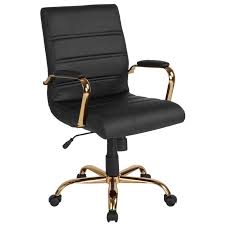 Black And Gold Desk Chair Color Black Gold Petrillo Office Chair By Orren Ellis Swivel Office Chair Leather Office Chair Office Desk Chair
