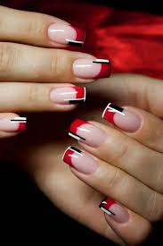 Black And Red Nail Art Ideas Red And Black Colour Combinations French Nails Cool Nail Design Ideas French Manicure Nails Manicure Nail Designs Red Nail Art Designs
