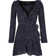 Original Black And Blue White And Gold Dress The Alexandra Navy Star In 2020 Navy Wrap Dress Long Sleeve Wrap Dress Fashion