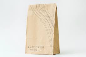 Download Download Premium Psd Of Paper Bag Mockup On White Background 502899 Bag Mockup Paper Bag Food Mockup