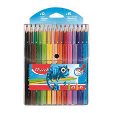 طقم ألوان خشبية و فلوماستر maped office supplies pen supplies
