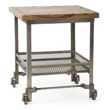 Working Man S Industrial Loft Side Table On Wheels Furniture Living Room Side Table Industrial Side Table