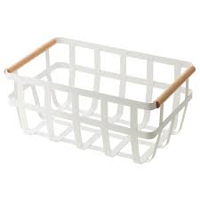Yamazaki Tosca Minimalist Storage Basket Double Handle In 2020 Storage Baskets White Storage Baskets Metal Baskets