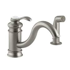 In the image above, the faucet is flanked by. Kohler K 12176 Bn Fairfax Single Handle Kitchen Faucet With Matching Side Spray Brushed Nickel Faucetdepot Com