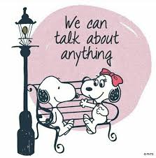 We Can Talk About Anything Snoopy Charlie Brown Moufette