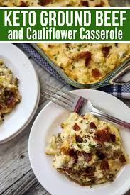 This Creamy Ground Beef And Cauliflower Casserole Keto Recipe Taste Amazing Warm And Filling I Cauliflower Casserole Recipes Ground Beef Cauliflower Casserole