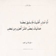 شعر طرفة بن العبد أبا منذر أفنيت فاستبق بعضنا عالم الأدب arabic quotes quotes math equations
