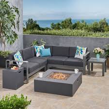 Alibaba.com offers 1,932 patio sets with fire pit table products. 6pc Cape Coral Aluminum Patio Chat Set With Fire Pit Gray Christopher Knight Home Target