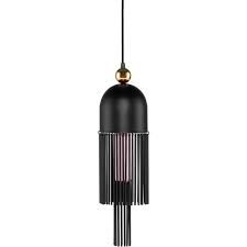 Nuevo Hgsk352 Fiorenza Ceiling Pendant Light In Black Gold Black Glass