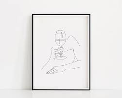 Wine Hands Art Print Wine Woman Line Art Wine Drinker Etsy In 2021 Wine Print Hand Art Line Art