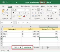 how to group worksheets in excel