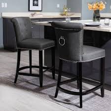 26 Cushioned Counter Height Barstool Hardwood Dark Gray Safavieh Counter Stools Grey Bar Stools Bar Stools