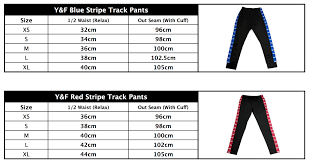 Young And Free 2017 Track Pant Size Chart Help Support