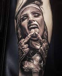 Evil blue eyes greek alphabet clock japanese samurai tattoo halloween girl . Chicano Gangster Wicked Tattoo Lettering Inner Jogging