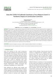 Regional victoria covid restrictions to ease and melbourne out of lockdown friday after one new case. Pdf Does The Covid 19 Outbreak Constitute A Force Majeure Event A Pandemic Impact On Construction Contracts
