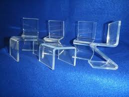 Clear Acrylic Chairs And Tables Modern Plastic Kitchen Doll House Furniture Meubels Miniature Retro
