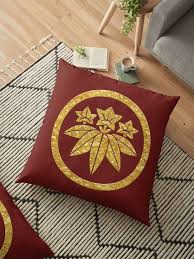 Japanese Mon Sasa Rindo Floor Pillow By Takeda Art Floor Pillows Pillows Japanese